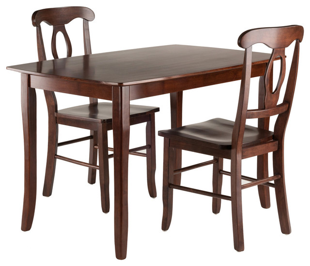 Inglewood 3-Piece Set Dining Table With 2 Key Hole Back Chairs