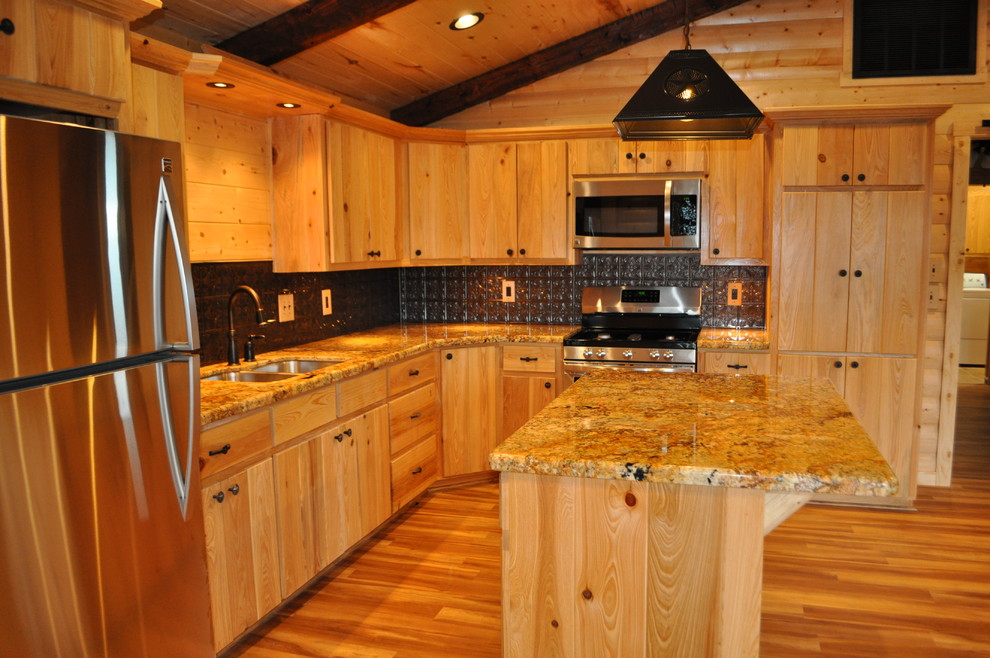 Example of a mountain style kitchen design in Austin