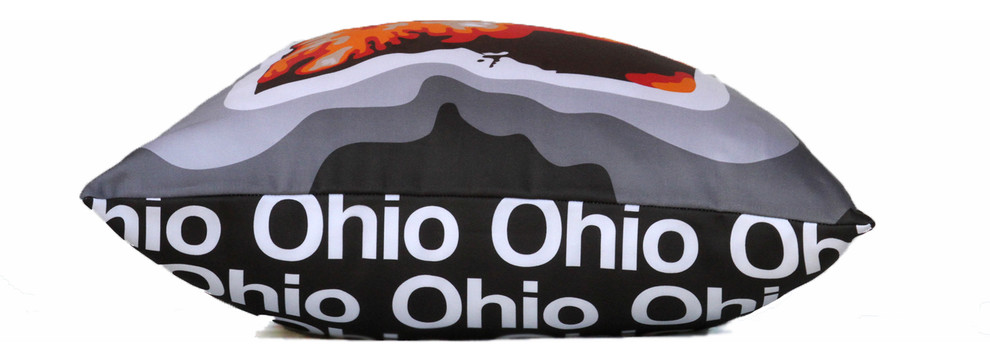 Ohio Map Pillow, Charcoal