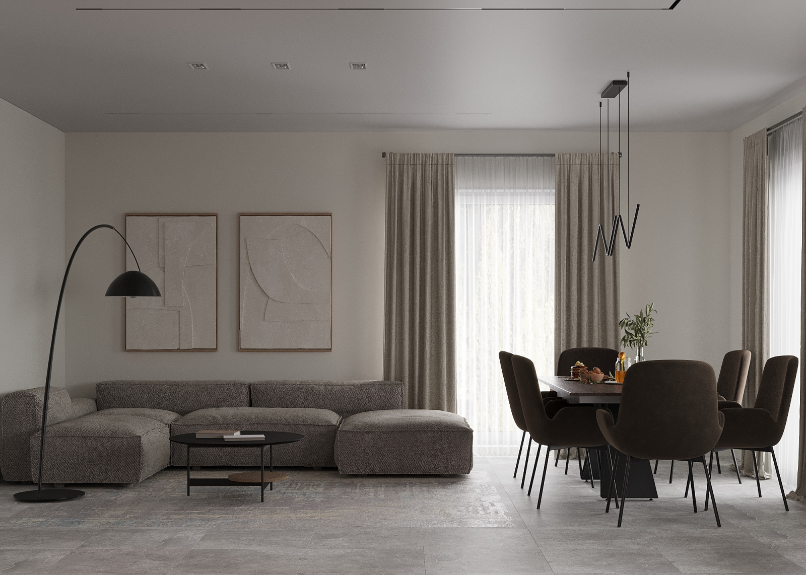 Кухня-гостиная в загородном доме