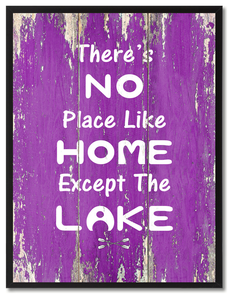 No Place Like Home Except The Lake Inspirational, Canvas, Picture Frame, 28"X37"
