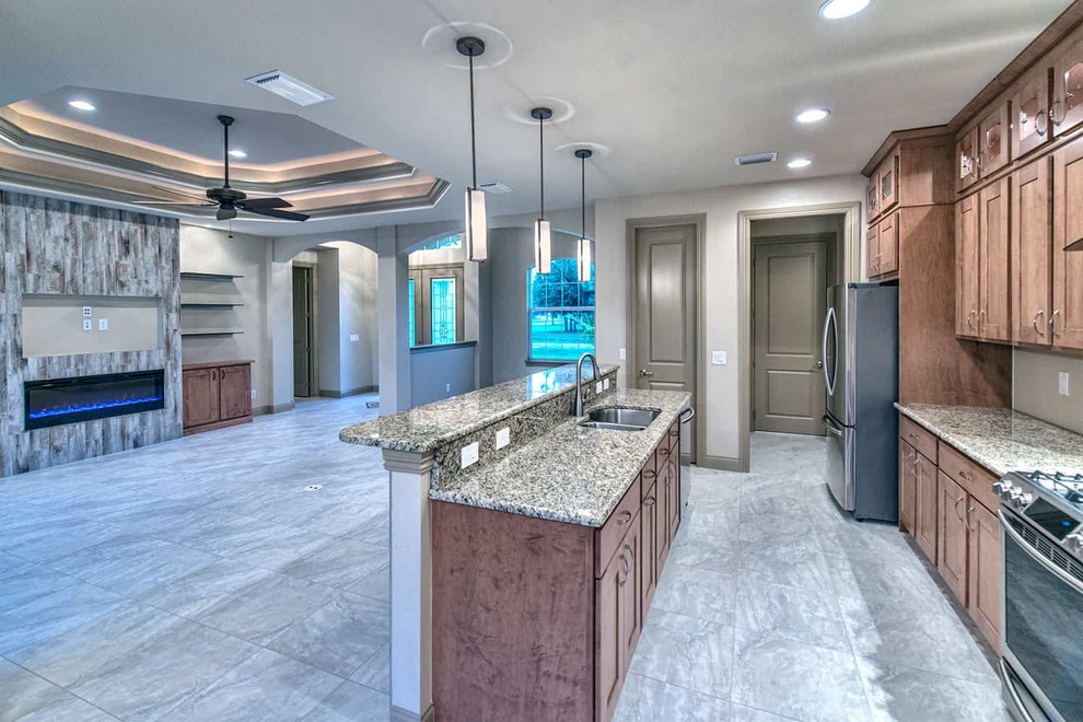 Transitional kitchen photo in Miami
