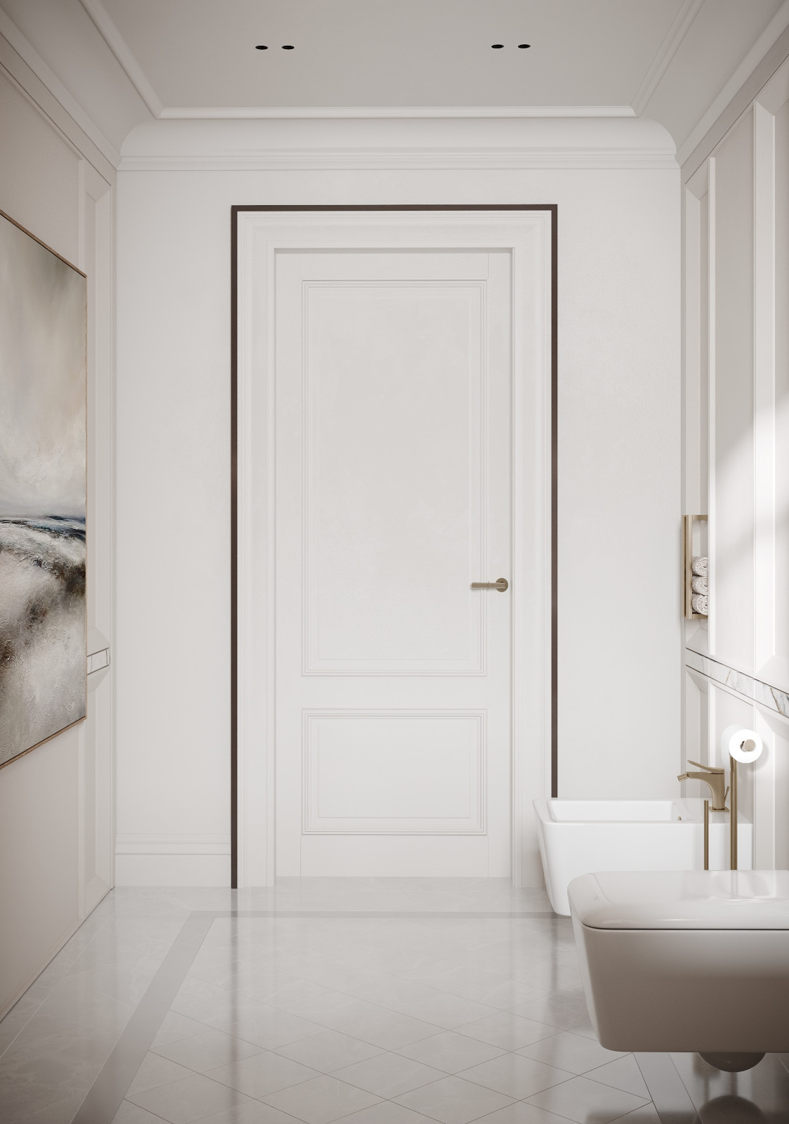 Гостевой санузел в стиле современная классика