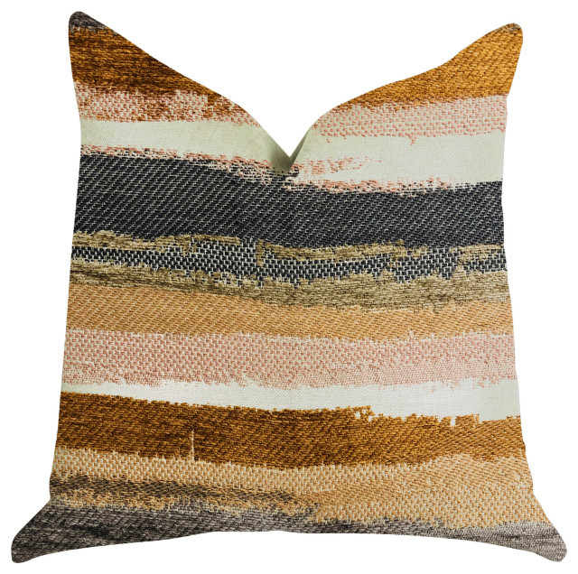 Bahia Belle Striped Luxury Throw Pillow, Double Sided 20"x26" Standard