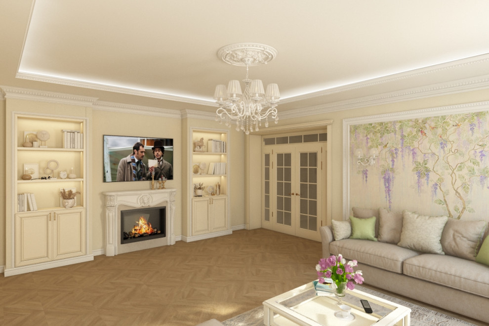 Гостиная в индивидуальном жилом доме пос. Нивенское