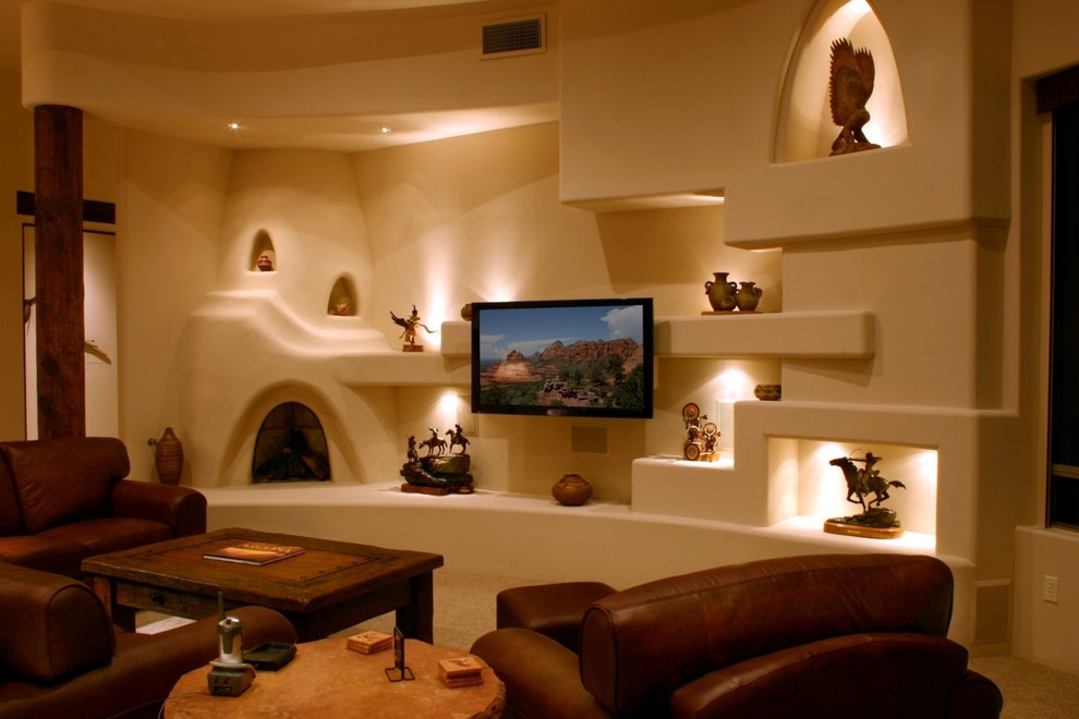 Inspiration for a mediterranean basement remodel in Chicago