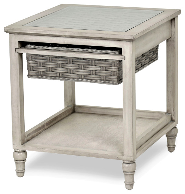 Island Breeze 1Basket End Table French Country Side Tables And End