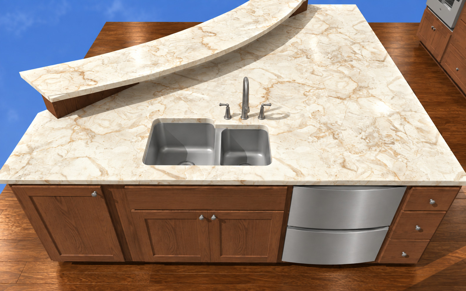 Contemporary Kitchen Remodel with Oversized Island in Cypress, TX