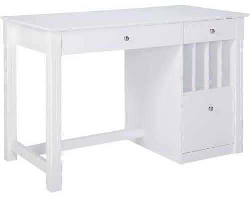 Solid Wood Desk White Beach Style Desks And Hutches By