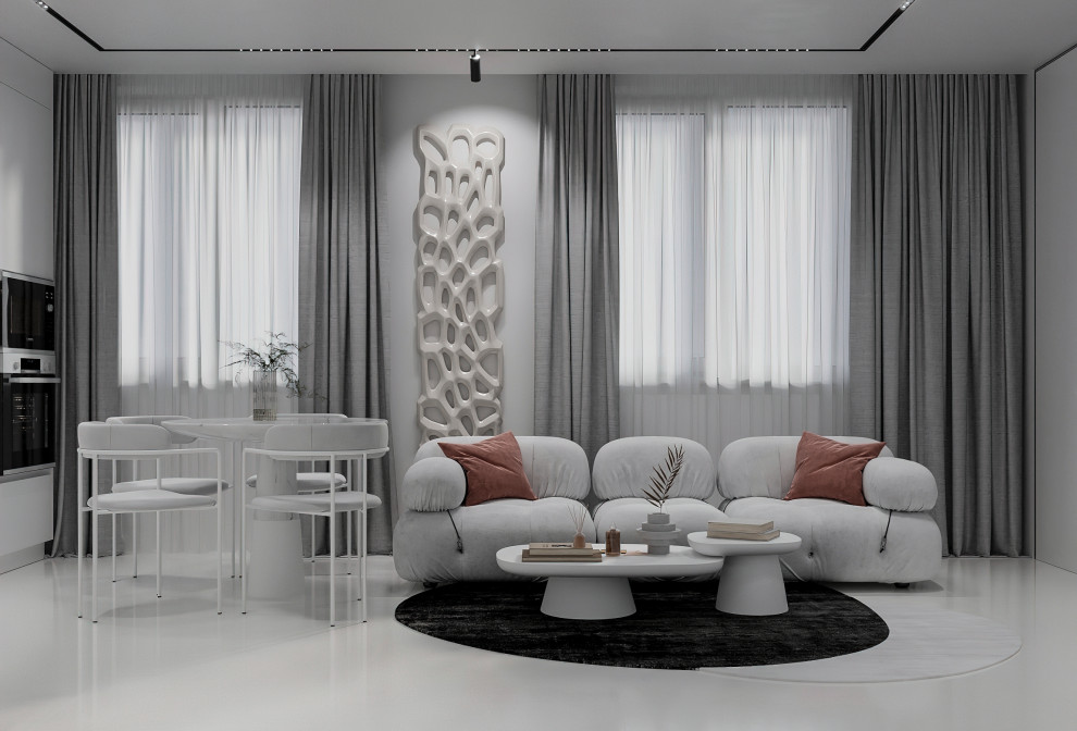 Гостиная в квартире 50 кв.м., Березовая Аллея