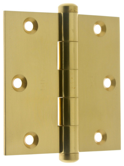 Genuine Solid Brass 3 1 2 X 3 1 2 Full Mortise Door Hinges Pair