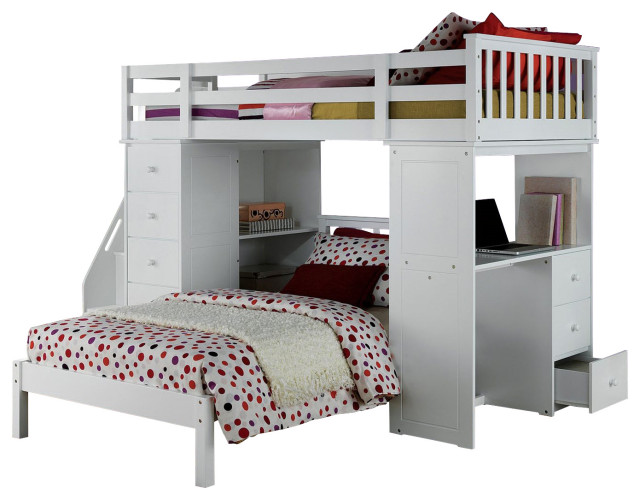 acme willoughby white loft bed