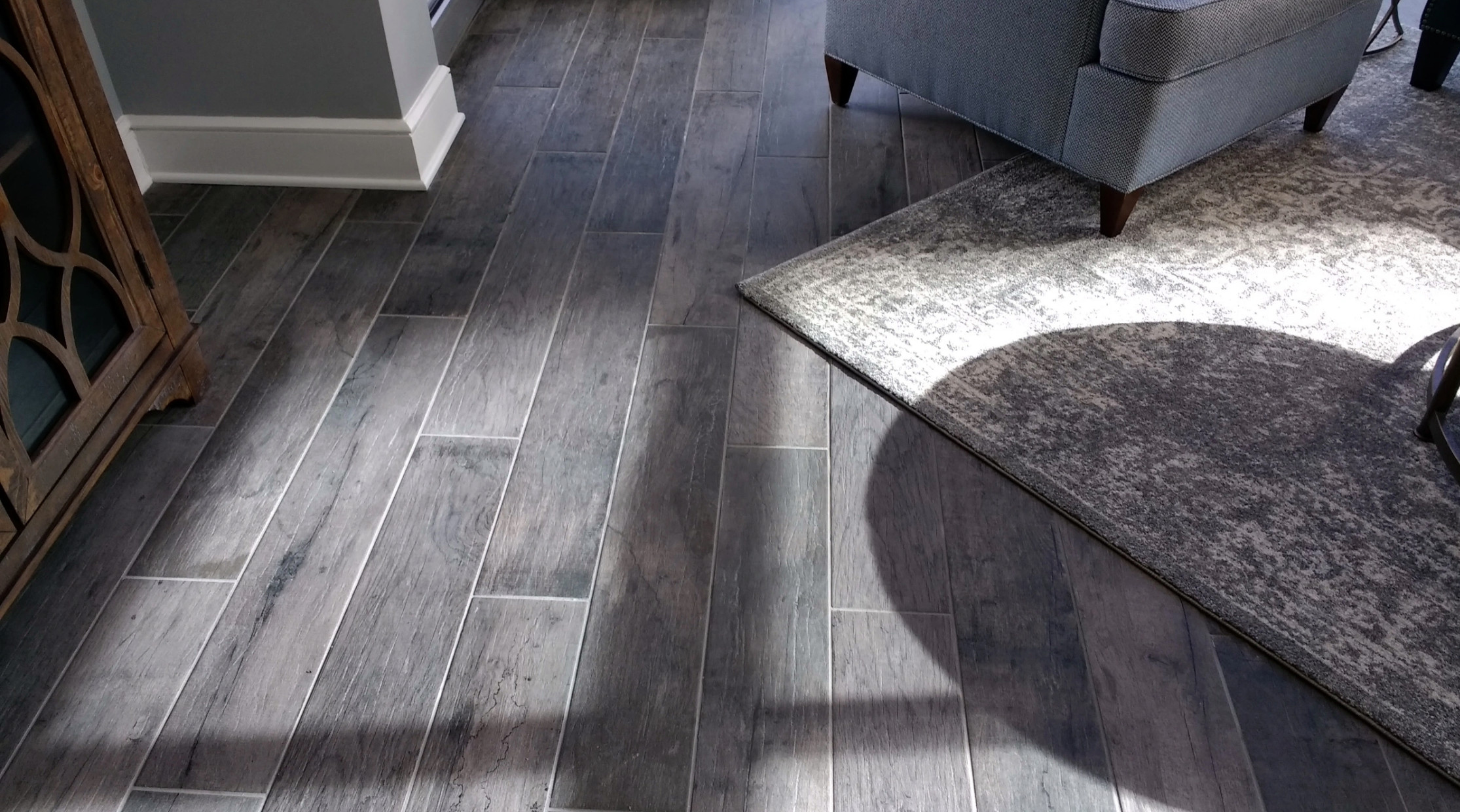 Beautiful Tile flooring at The Luxe high-rise in Midtown.