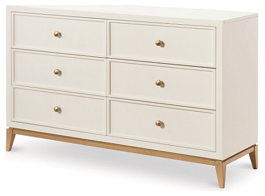 Antoinette White And Gold Dresser Transitional Dressers By