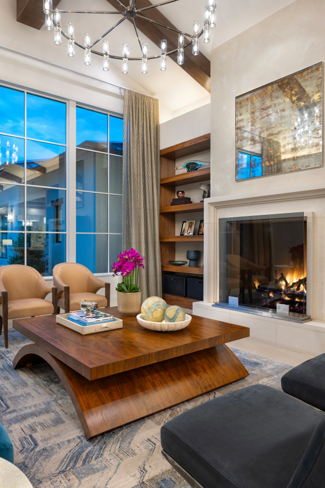 Living room - transitional living room idea in Austin