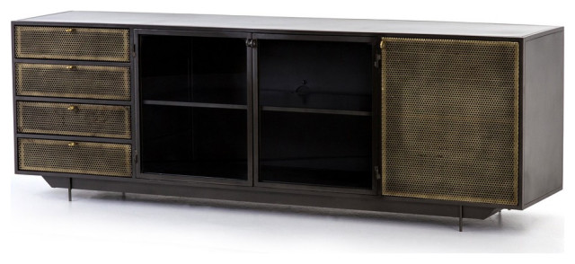 Hartigan Media Console Industrial Entertainment Centers And Tv Stands By Rustic Home Furnishings
