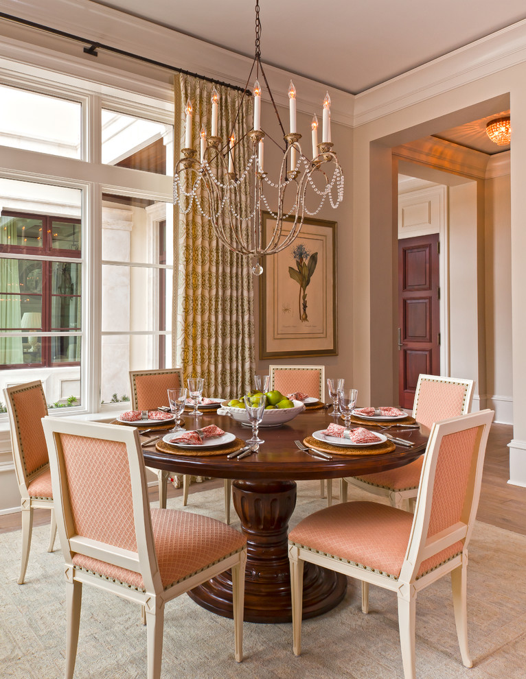 Traditional separate dining room in Boston with beige walls, medium hardwood floors and no fireplace.