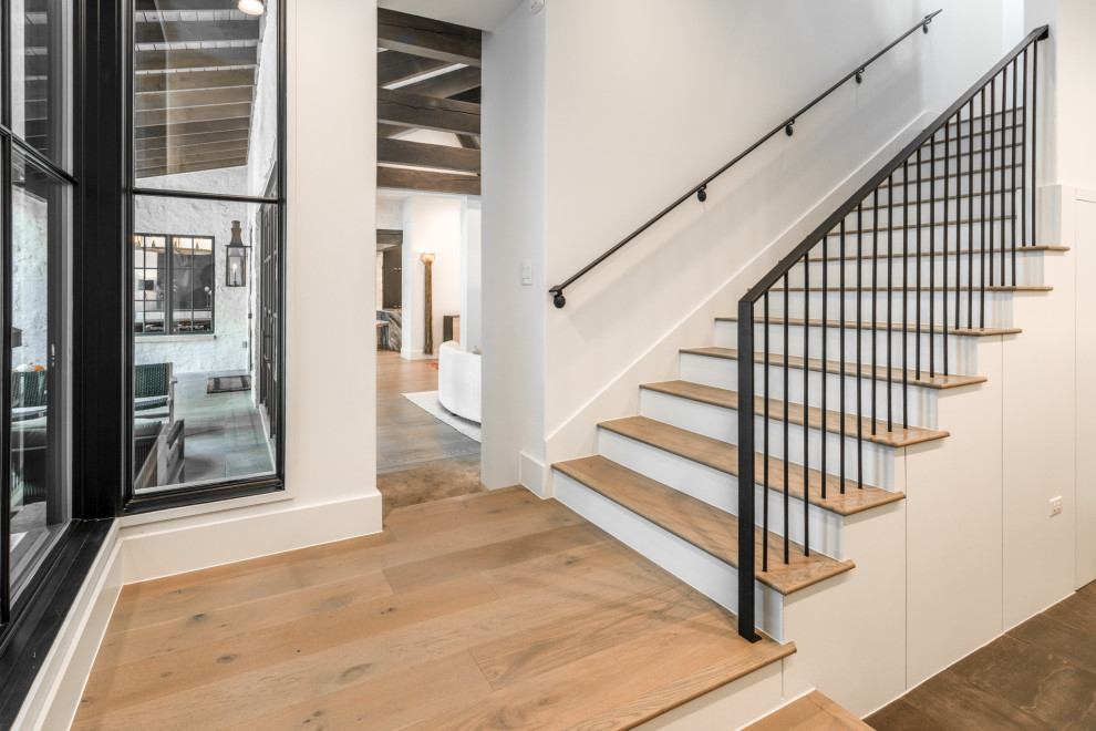 Staircase - rustic staircase idea in Austin