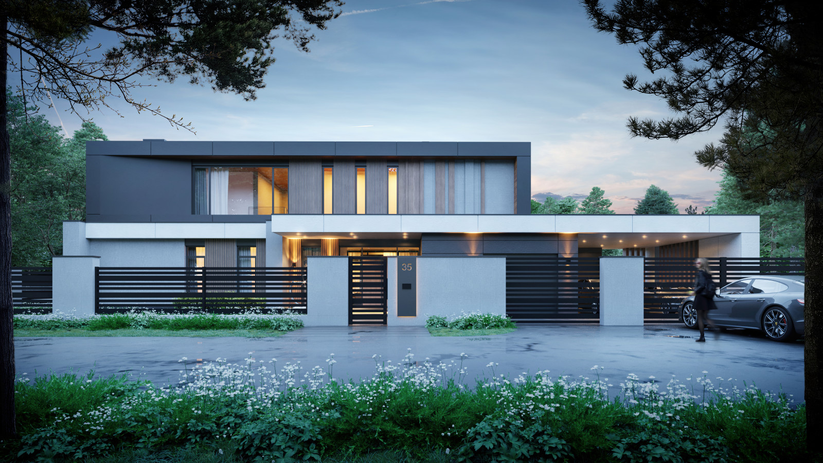 Проект индивидуального жилого дома и бани в КП "Голицыно-9"