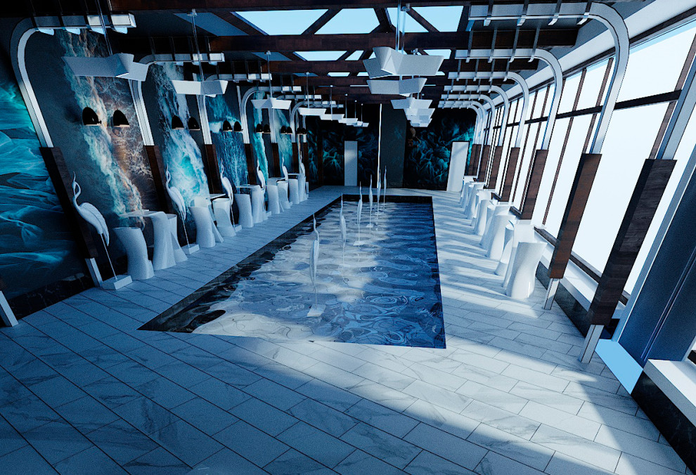 Дизайн проект интерьера бассейна