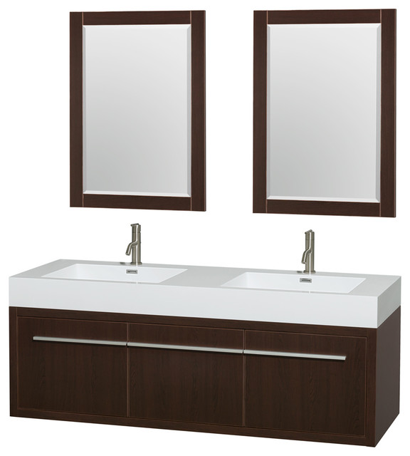 Houzz Wyndham Collection Axa Wall Mounted Double Bathroom Axa Wall Mounted Double Bathroom Vanity Espresso 60 Inch 24 Mirrors