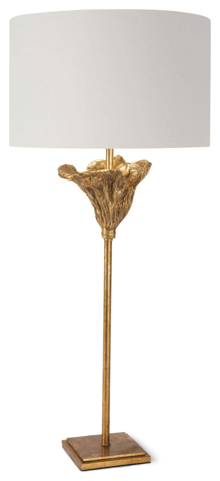 Monet Table Lamp, Antique Gold Leaf