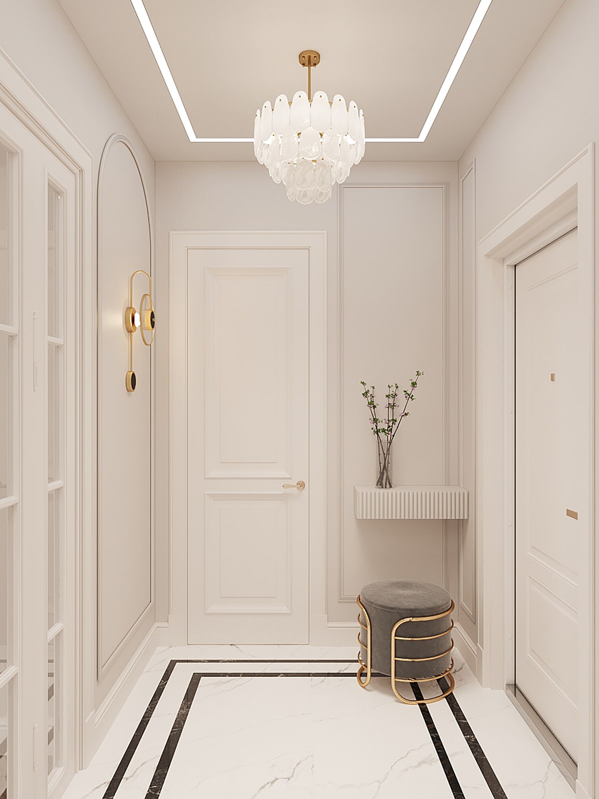 Интерьер в стиле неоклассика в РП ЗАРЕЧЬЕ 103 кв.м.