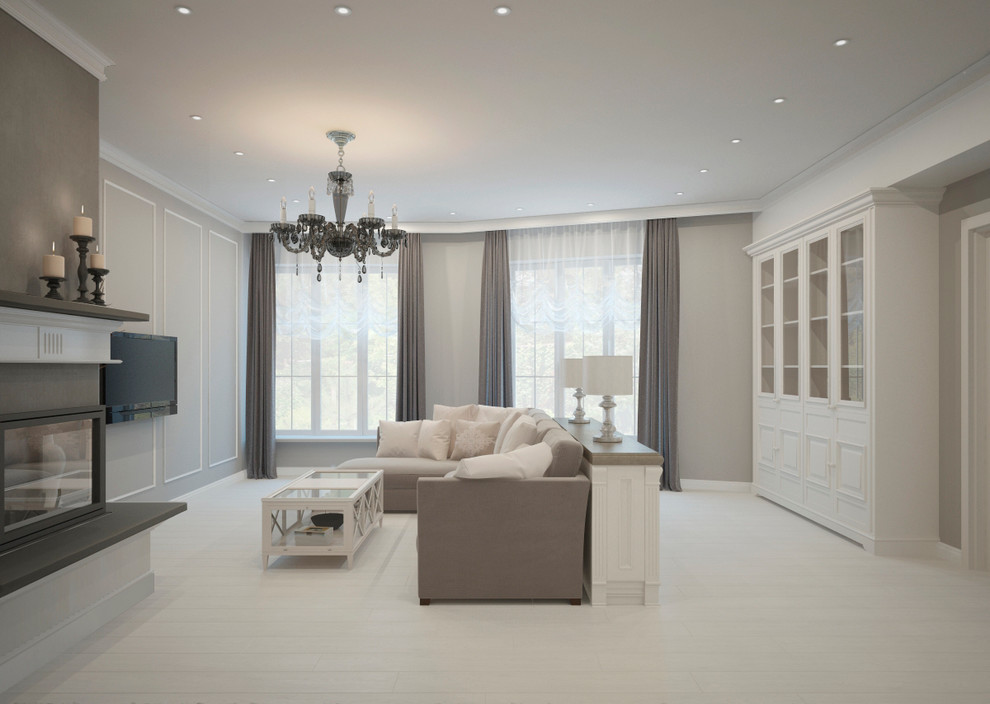 Современная классика - первый этаж коттеджа