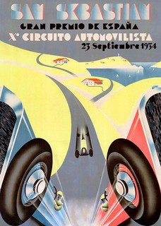 San Sebastian Vintage Motor racing Advertising Poster reproduction.