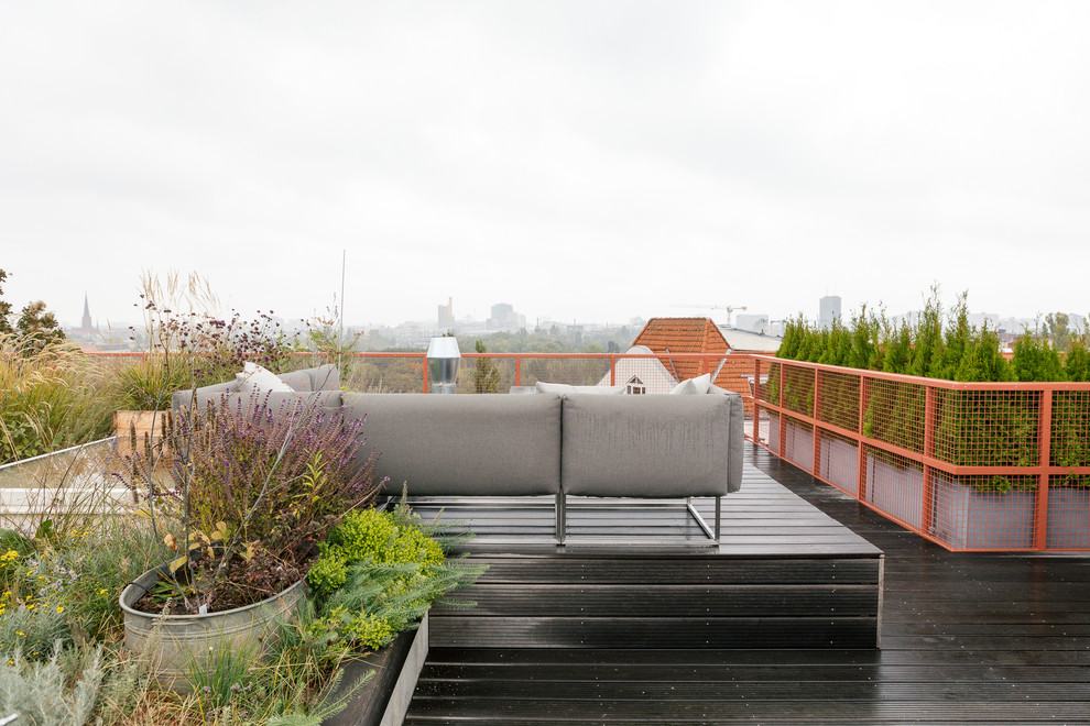 Unbedeckte Moderne Dachterrasse im Dach in Berlin