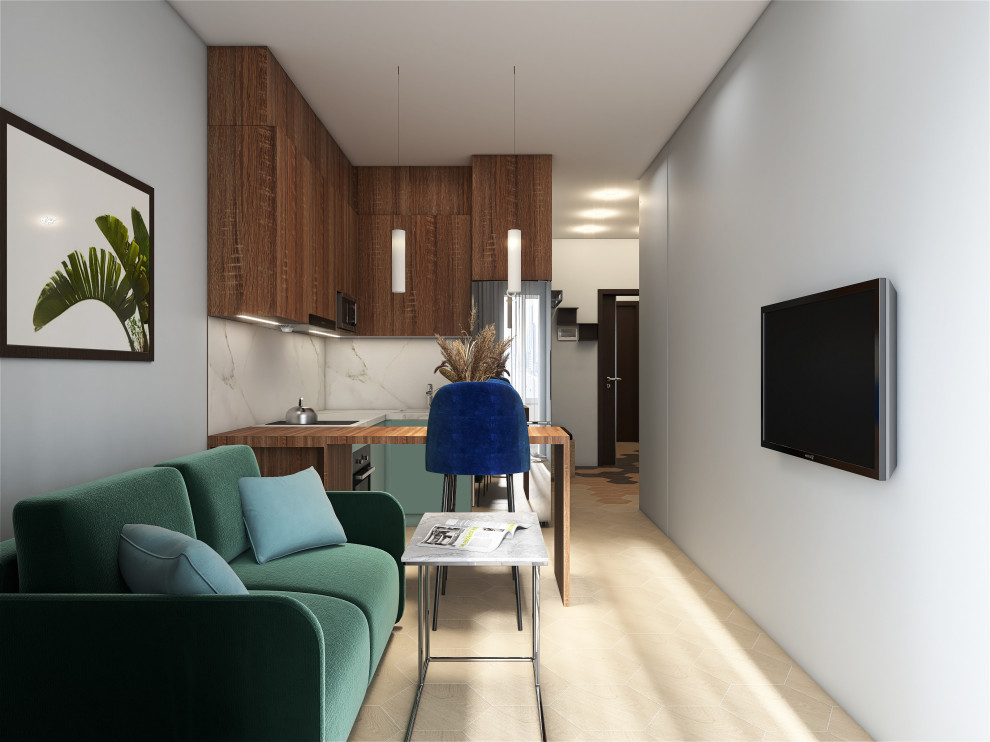 Однокомнатная квартира (эконом вариант) Кухня-гостиная