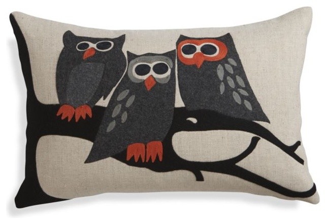 Owl Pillow With Down-Alternative Insert