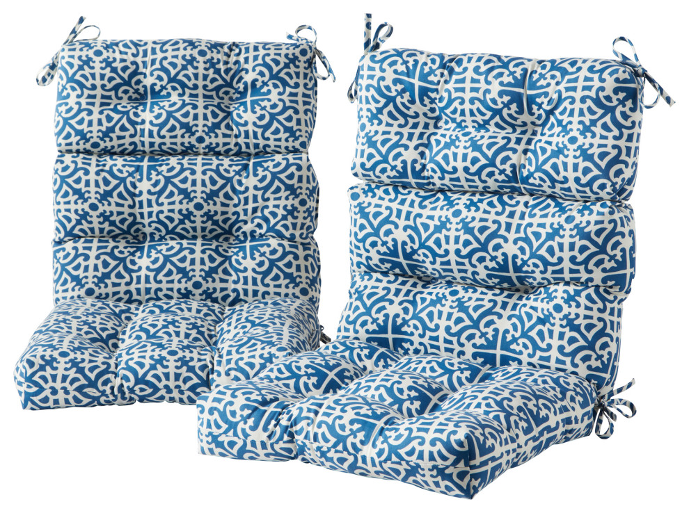 Outdoor High Back Chair Cushion, Set of 2 - Contemporary - Outdoor