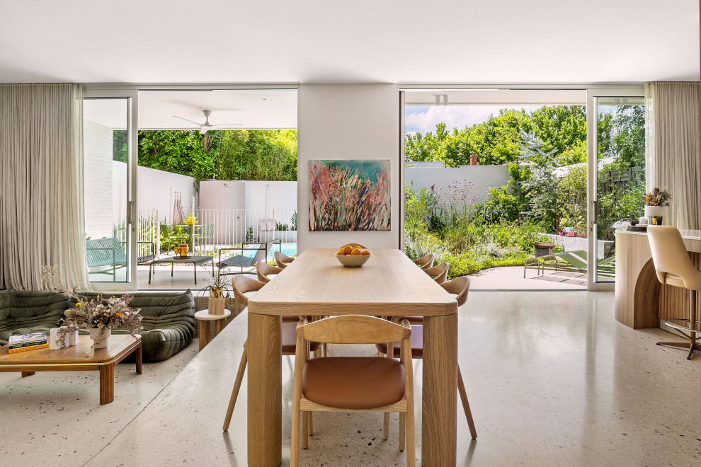 Inspiration for a midcentury dining room in Melbourne.