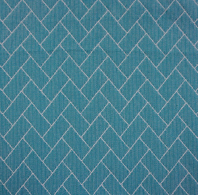 Baltic Teal Geometric Contemporary Woven Outdoor Performance Upholstery Fabric
