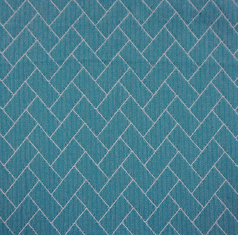 Baltic Teal Geometric Contemporary Woven Outdoor Performance Upholstery Fabric
