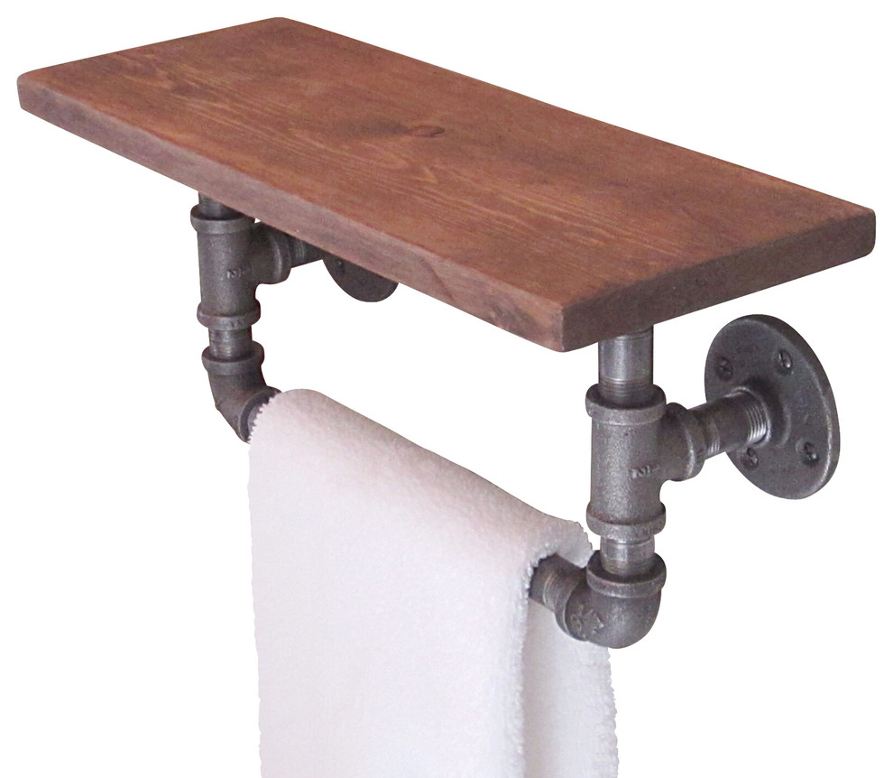 Industrial Pipe Hand Towel Shelf Industrial Towel Racks & Stands by Industrial Home Bazaar