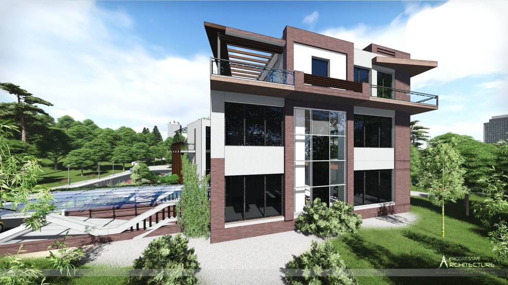 Современный дом с плоской крышей