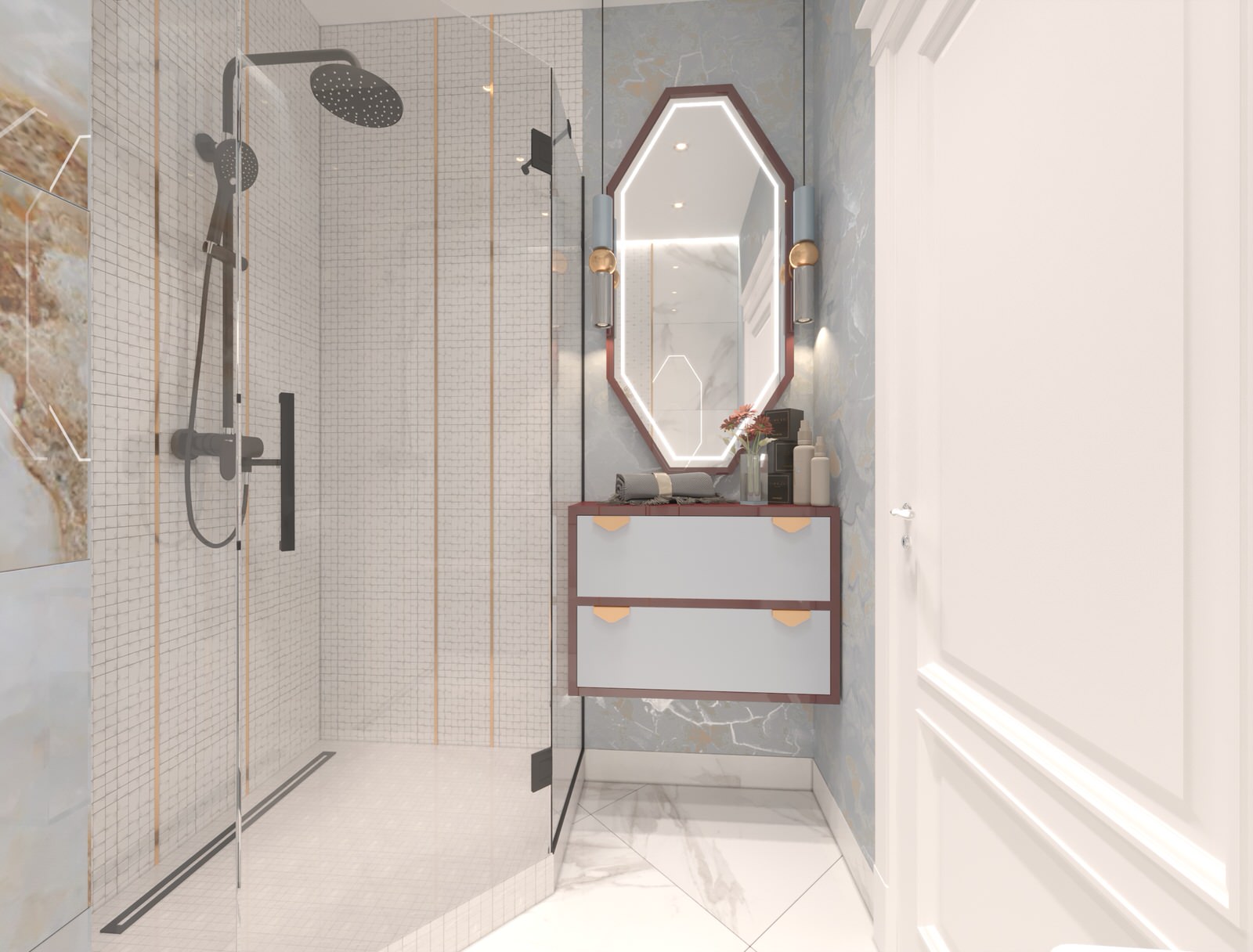 Дизайн-проект  интерьера трехкомнатной квартиры в стиле НЕОклассика