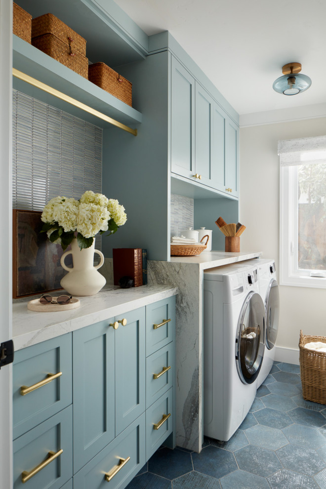 Example of a transitional laundry room design in San Francisco