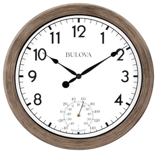 Bulova Liberty FLW Illuminated Indoor/Outdoor Wall Clock Traditional