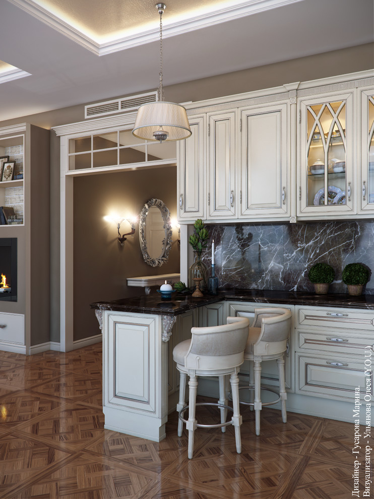 Квартира на Тверской, гостиная - столовая