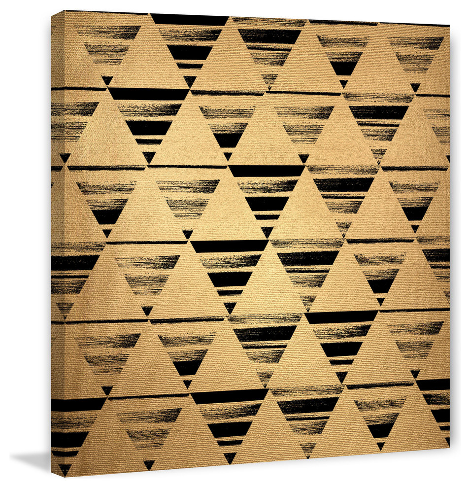 "Repetitive Fade" Painting Print on Gold Metallic Canvas Contemporary