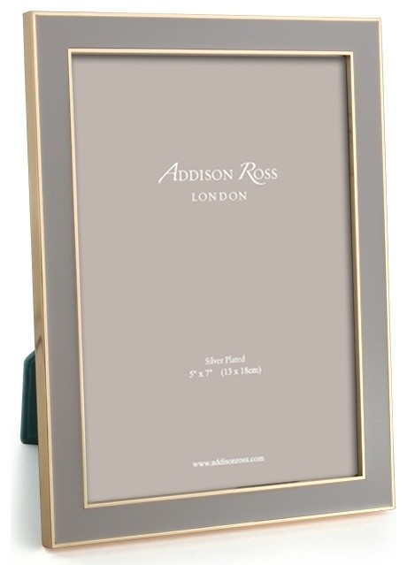 Addison Ross Taupe Gold Plate Enamel Frames Contemporary Addison Ross Taupe Gold Plate Enamel Frames 4x6