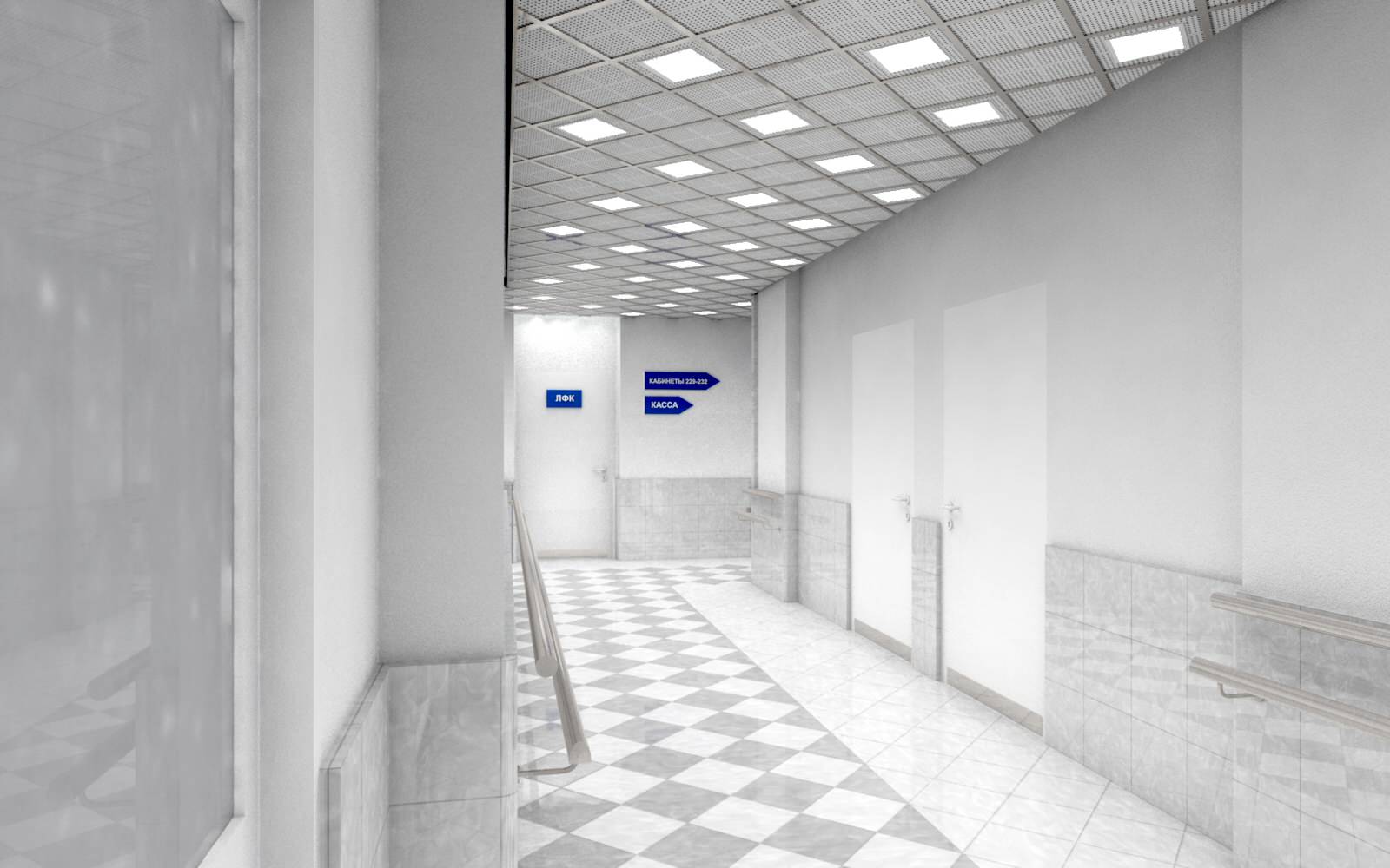 Интерьеры типовых этажей Институт мозга человека им. Н.П. Бехтеревой РАН