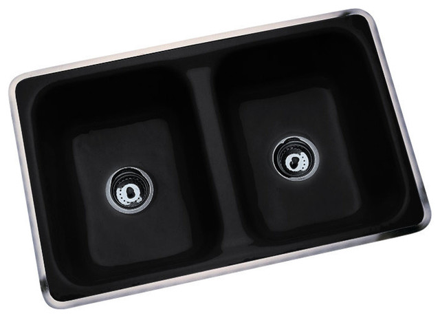 Double Bowl Tile Or Rim Mount Transitional Kitchen Sinks Double Bowl Tile Or Rim Mount