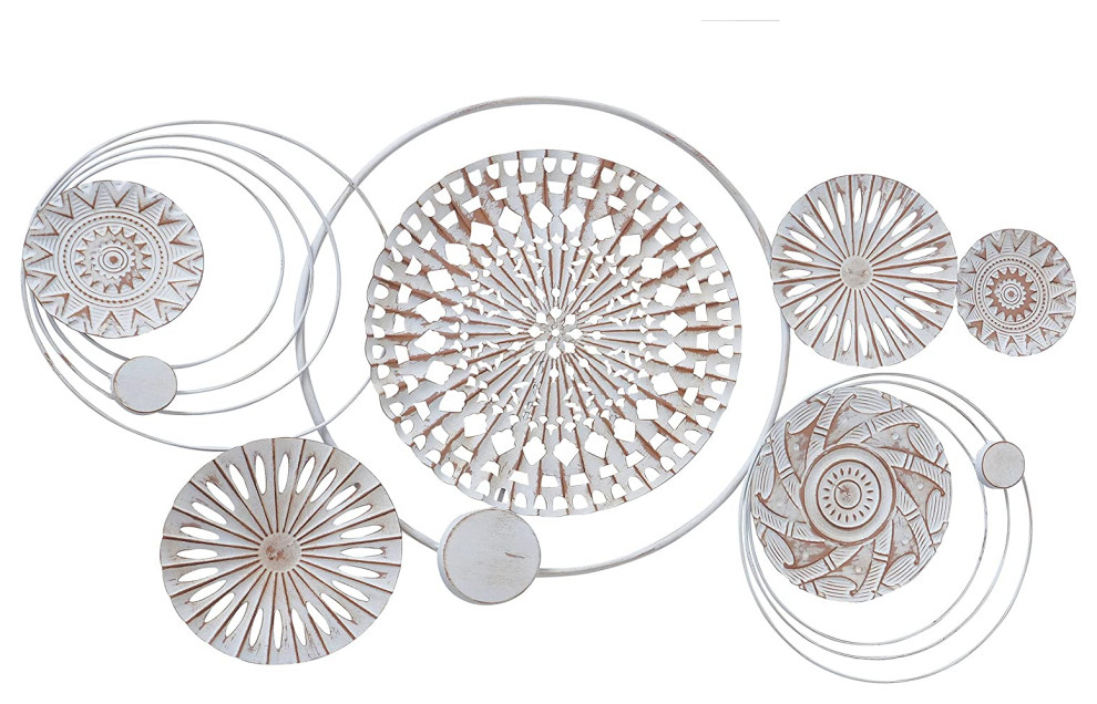 Connected Metal Rounds Wall Decor Contemporary Metal Wall Art by