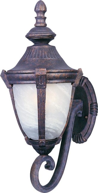 One Light Empire Bronze Marble Glass Wall Lantern