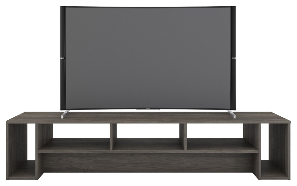 Nexera 110044 Rustik TV Stand, 72", Bark Gray Transitional