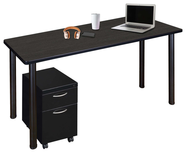 Regency Kee 48 x 24 in. Mobile Desk with Storage Contemporary Desks And Hutches by The